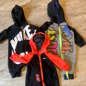 Lot of 3 Baby Boy Nike One Pieces Size 0-3 Months